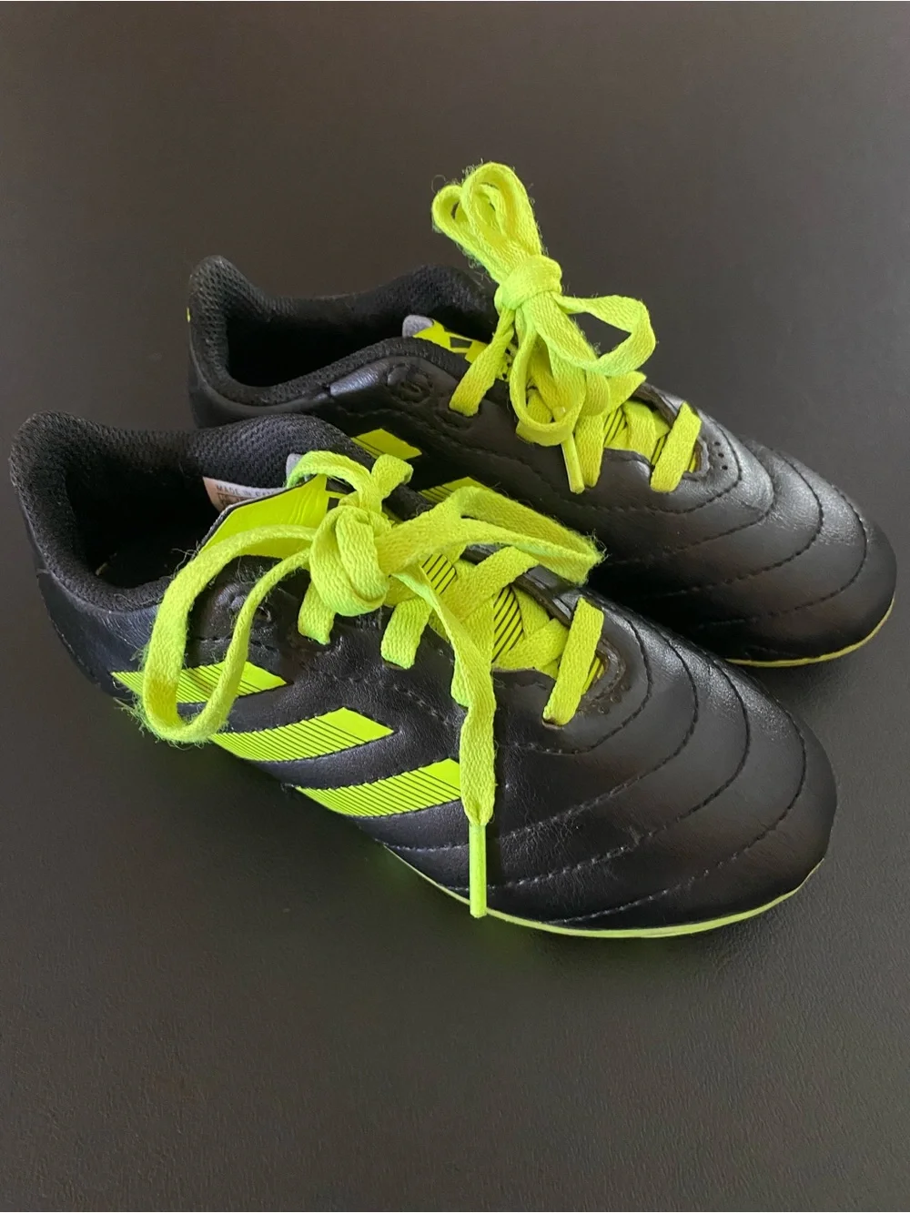 Adidas Goletto Soccer Cleats Sneakers Kids Size 11 Black & Lime Green